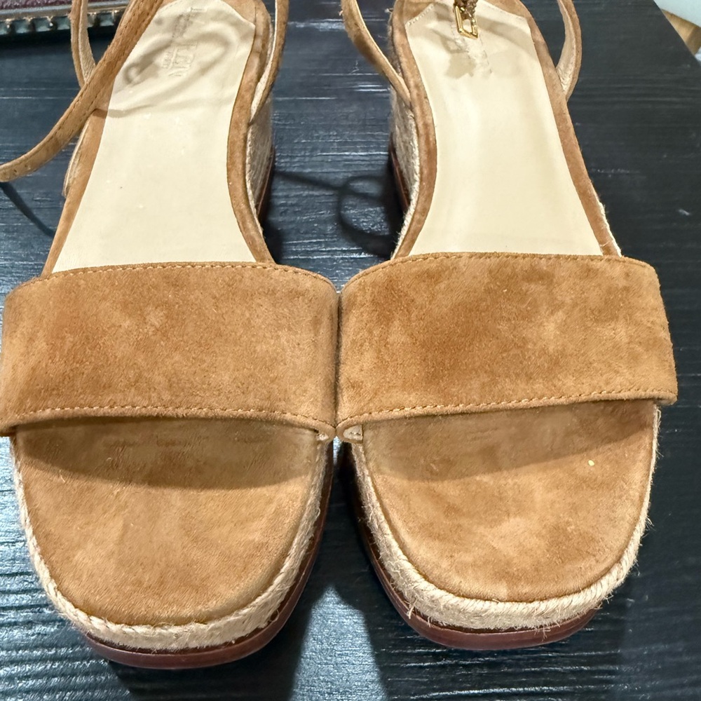 Ralph Lauren Tan Suede Women's Platform Sandals